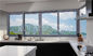 Villas Apartments Aluminium Sliding Windows Dengan Kaca Tempered 6mm